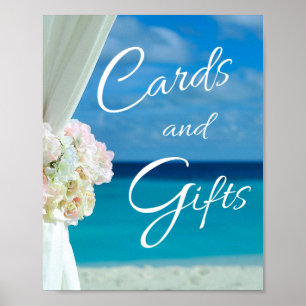 Poster Sinal de Casamento de Verão de Praia do Oceano Flo