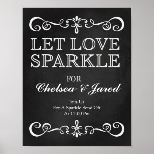 Poster Sinal de Casamento - Deixar o Amor Sinal de Chalkb