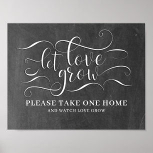 Poster Sinal de Casamento Deixe o Amor Crescer