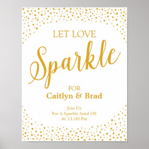 Poster Sinal de Casamento - Deixe o Amor Sparkle Confetti