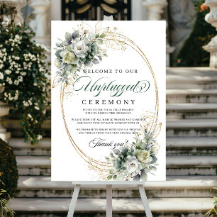 Poster Sinal de Casamento Desconectado Eucalipto Boêmio D