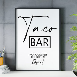 Poster Sinal de casamento do bar do Taco 8x10