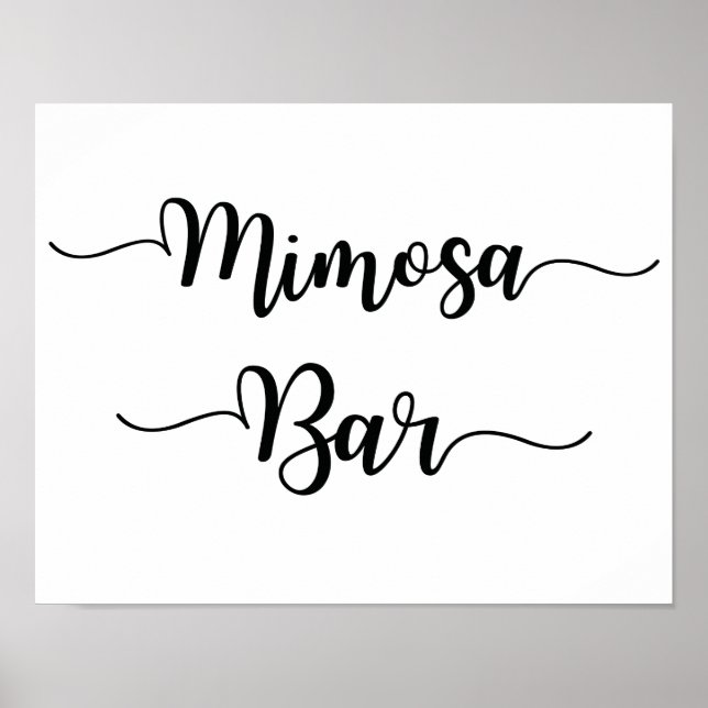 Poster Sinal de Casamento do Bar Mimosa | Caligrafia mode (Frente)