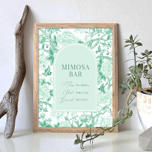 Poster Sinal de Casamento do Bar Mimosa com Chinoiserie V