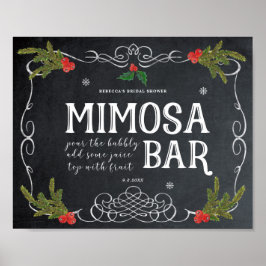 Poster sinal de casamento do bar mimosa de natal