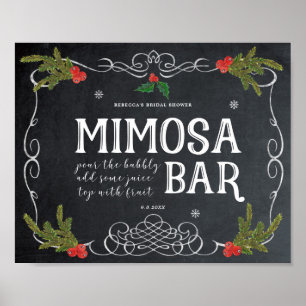 Poster sinal de casamento do bar mimosa de natal