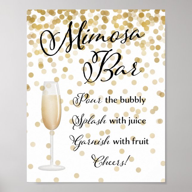 Poster Sinal de Casamento do Bar Mimosa Dourado (Frente)