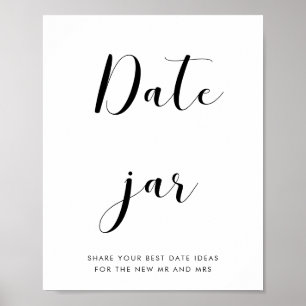 Poster Sinal de casamento do frasco de Data e Ninho