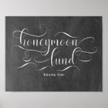 Poster Sinal de Casamento do Fundo Honeymoon<br><div class="desc">Sinal de Casamento de Chalkboard do Fundo Honeymoon</div>