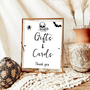 Poster Sinal de casamento do Halloween Gothic Gift e Cart