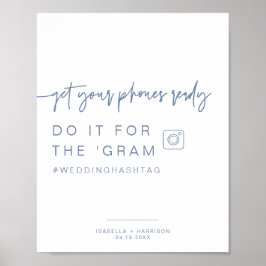 Poster Sinal de Casamento do Instagram Azul MARLO Dusty H