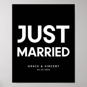 Poster Sinal de casamento do Recem casados minimalista mo