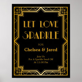Pôster Sinal de Casamento do Sparkle do Amor | Gatsby Art
