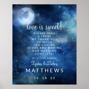Poster Sinal de Casamento Doce Tratamento de Amor da Lua
