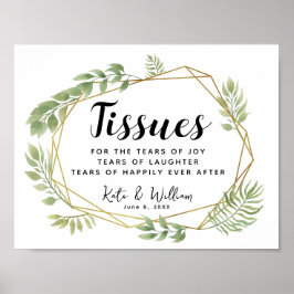 Poster Sinal de casamento dos tecidos da cerimônia de fol