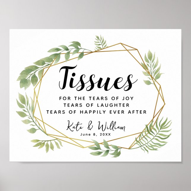 Poster Sinal de casamento dos tecidos da cerimônia de fol (Frente)