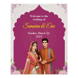 Pôster Sinal de Casamento Editável