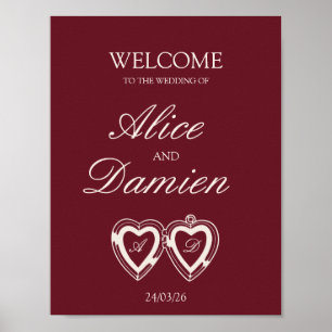 Poster Sinal de Casamento Elegante Dinheiro Antigo