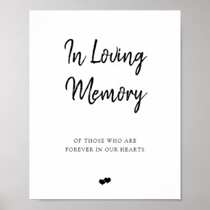 Poster Sinal de Casamento Elegante Pincel Script Em Memór