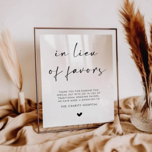 Poster Sinal de Casamento Em Lugar de Favores