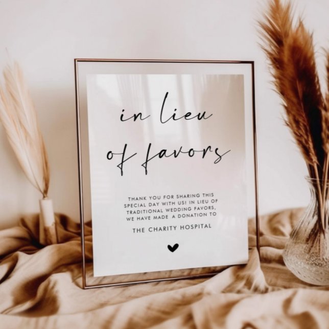 Poster Sinal de Casamento Em Lugar de Favores (Criador carregado)