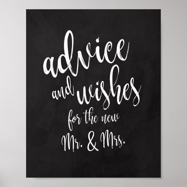 Poster Sinal de Casamento em Quadro Negro 8x10 de Conselh (Frente)