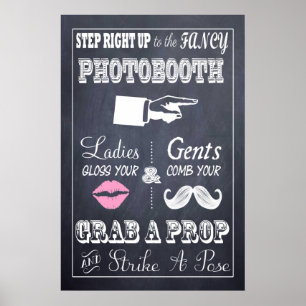 Poster Sinal de Casamento em Quadro Negro Fancy Photoboot