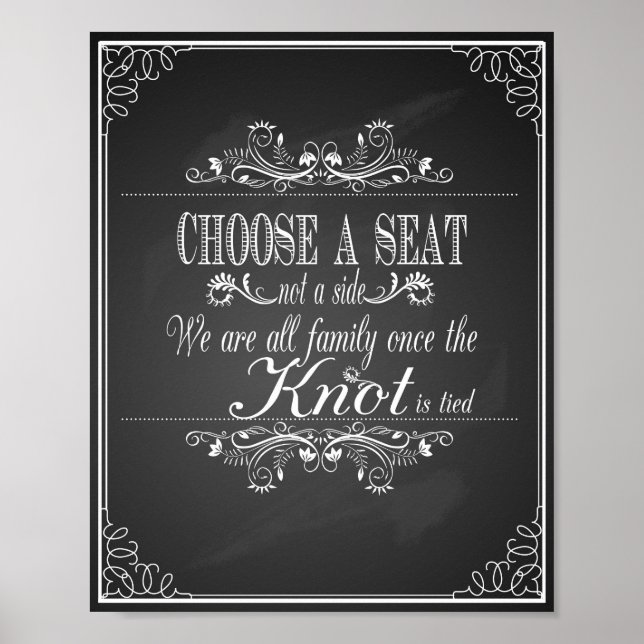 Pôster Sinal de casamento Escolher um quadro lateral (Frente)