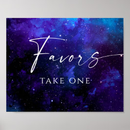 Poster Sinal de Casamento Espacial | Galáxia Noturna Estr