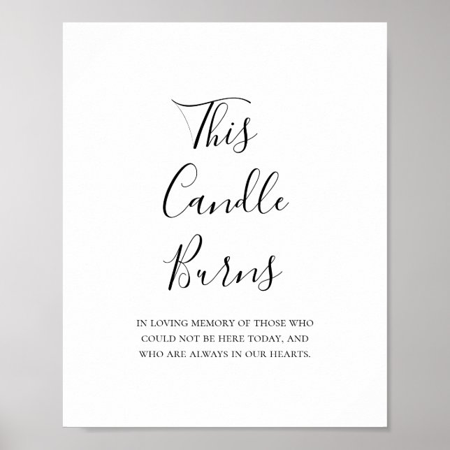 Poster Sinal de Casamento Esta Vela Queima com Simples El (Frente)