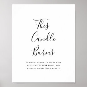 Poster Sinal de Casamento Esta Vela Queima Simples Elegan
