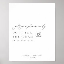Poster Sinal de Casamento EVELYN Elegant Instagram Hashta