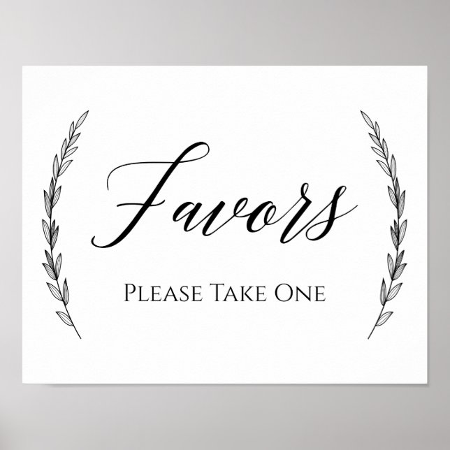 Poster Sinal de Casamento - Favoritos Laurel Wedding Sign (Frente)