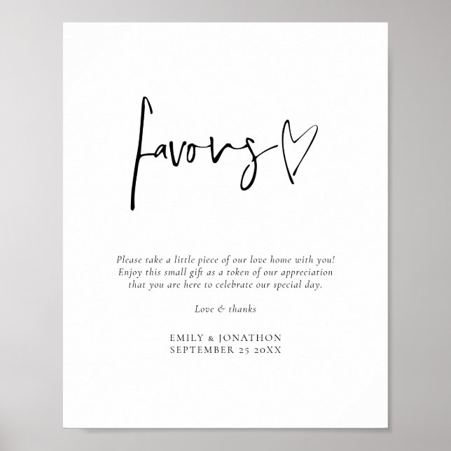 Poster Sinal de Casamento Imprimível com Rótulo de Favori (Frente)
