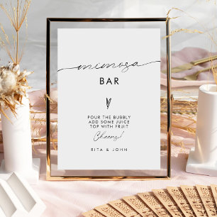Poster Sinal de Casamento Mimosa Mimosa Minimalista Moder