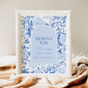 Poster Sinal de Casamento no Bar Mimosa com Chinoiserie A