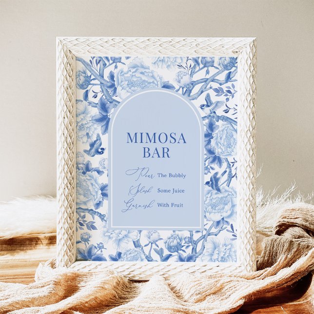 Poster Sinal de Casamento no Bar Mimosa com Chinoiserie A (Criador carregado)