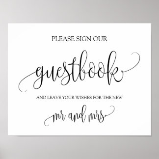 Poster Sinal de Casamento Nosso Sinal De Guestbook