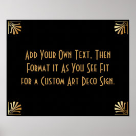 Poster Sinal de Casamento Personalizado Art Deco Ouro Pre