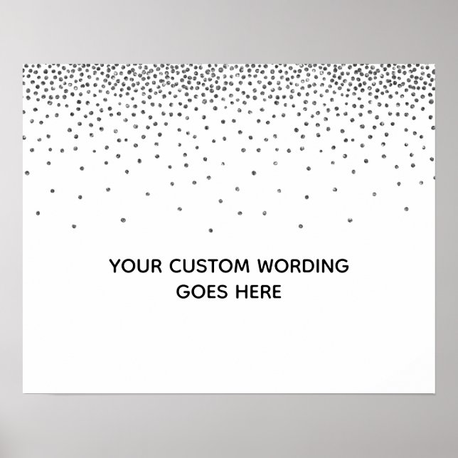 Poster Sinal de Casamento Personalizado do Vazio Silver C (Frente)