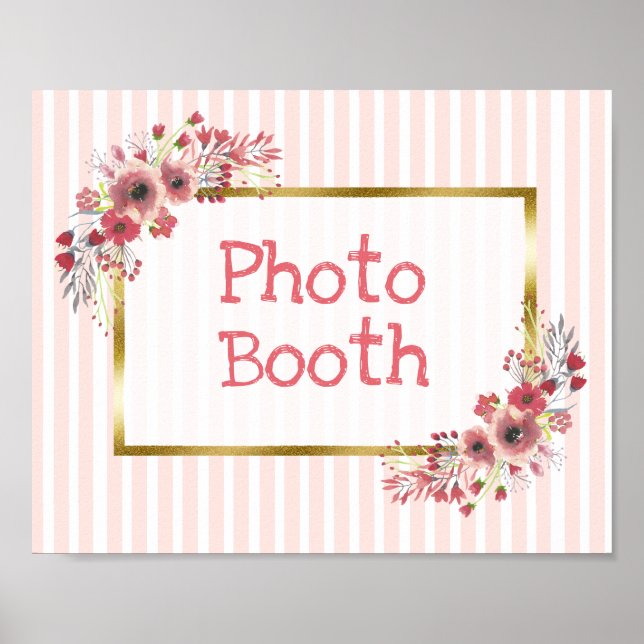 Pôster Sinal de casamento Photo Booth quadro-negro Look (Frente)