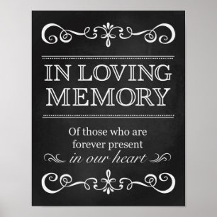Poster Sinal de Casamento – Placa de Lousa Em Memória Car