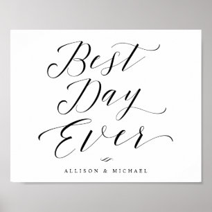 Poster Sinal de Casamento por Caligrafia Elegante no Melh