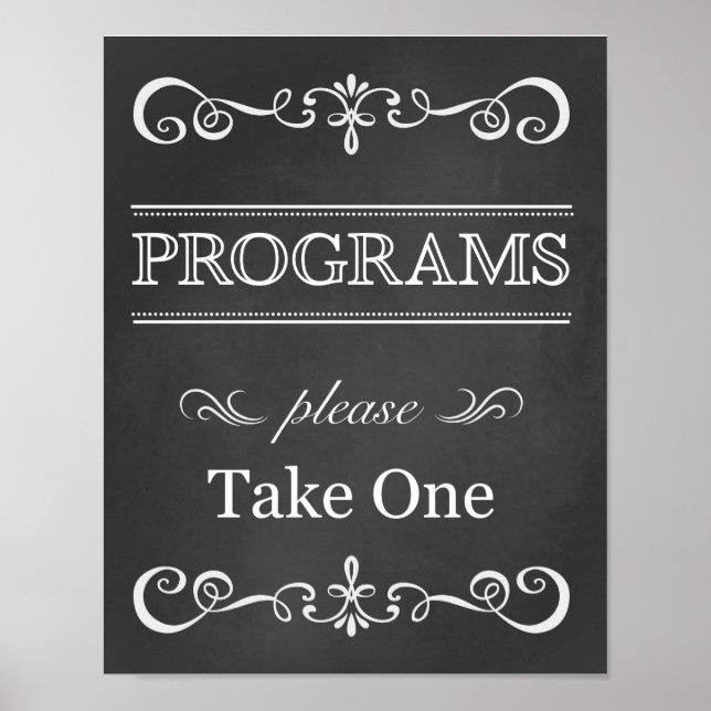 Pôster Sinal de Casamento – Quadro de Giz do Programa de  (Frente)