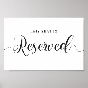 Poster Sinal de Casamento Reservado. Este lugar é reserva