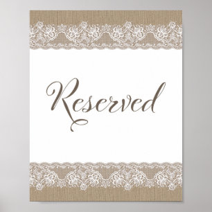 Poster Sinal de Casamento Rústico de Sarja e Renda, Chuve