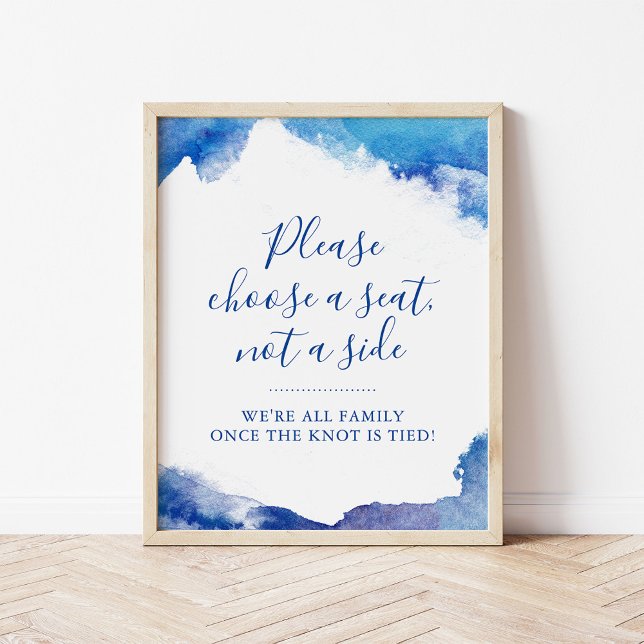 Poster Sinal de Casamento Sapphire Tide Escolha um Assent (Criador carregado)