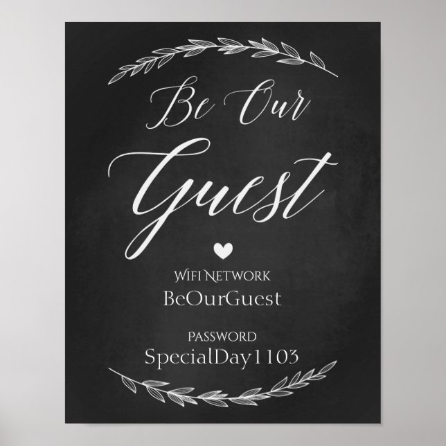 Poster Sinal De Casamento - Senha Wifi Sinal De Quadro (Frente)