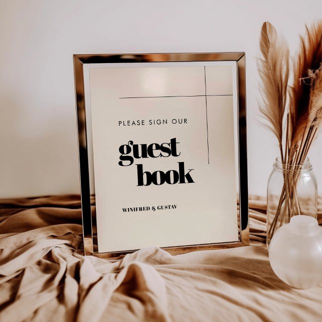 Poster Sinal de casamento simples e elegante para o nosso (Criador carregado)