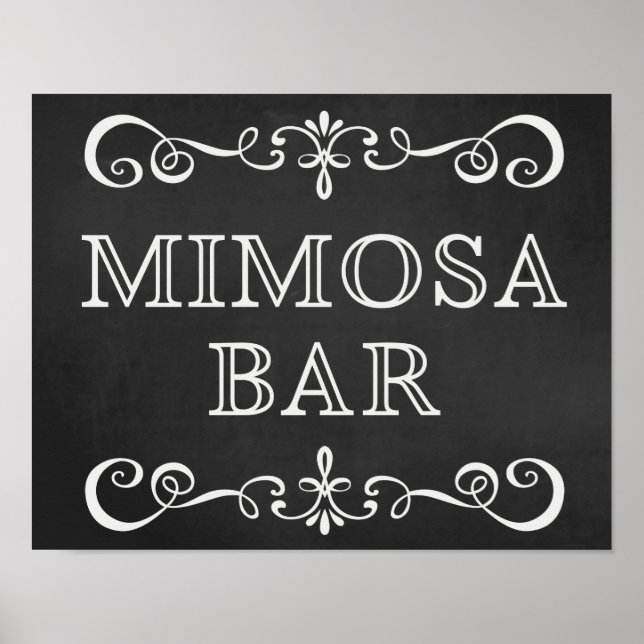 Pôster Sinal de Casamento - Sinal de Bar Mimosa Sinal de  (Frente)
